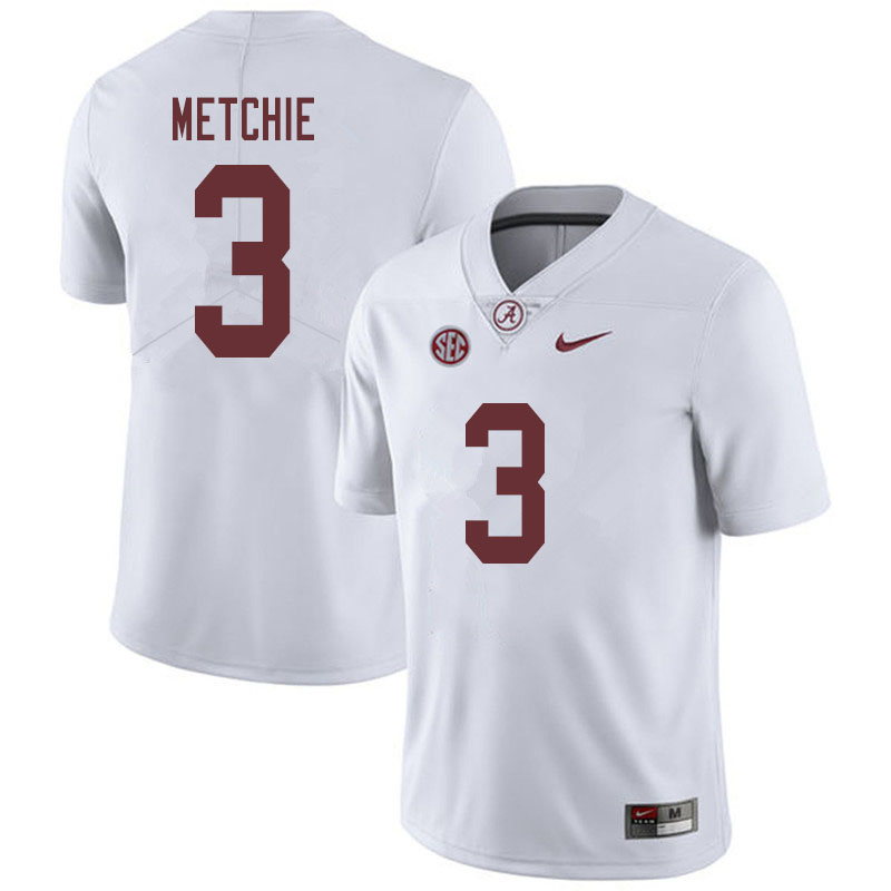 Men #3 John Metchie Alabama Crimson Tide College Football Jerseys Sale-White